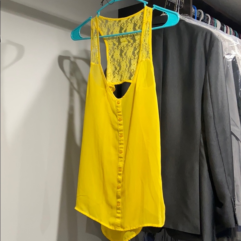 ADORABLE HI LOW LACE SHEER TANK